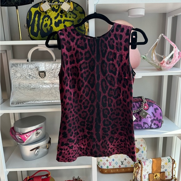 Dolce & Gabbana Silk Burgundy Leopard Print Blouse 🍇 - Picture 3 of 7